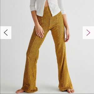 Free People Slim Pull on Velvet Flair Pants